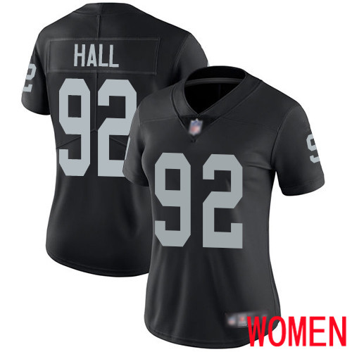 Oakland Raiders Limited Black Women P J  Hall Home Jersey NFL Football #92 Vapor Untouchable Jersey->nfl t-shirts->Sports Accessory